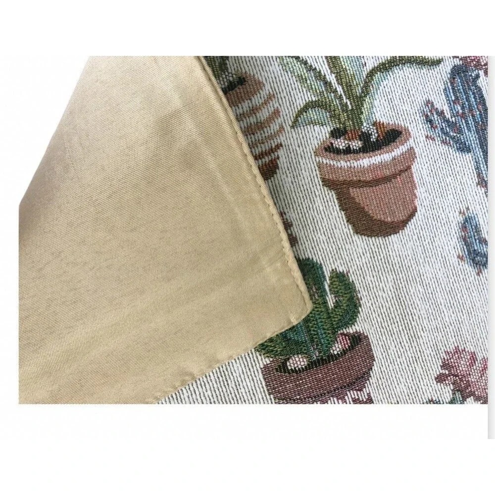 Southwest Cactus Desert Placemats Tapestry Satin Backed 13x18 Set of 4 Western